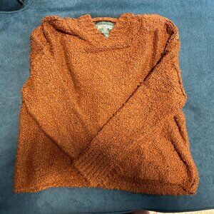 American Eagle Women's Brown Knitted Hooded Crop Top Sweater